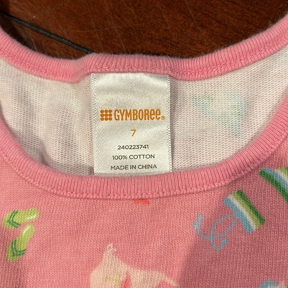 Gymboree Outlet Pool Party Pink 100% Cotton Knit Dress Size 7 - Picture 9 of 9